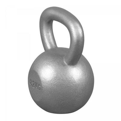 - kettlebell - gietijzer - zwart - 32 kg - extra stabiel