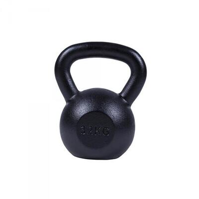 - kettlebell - gietijzer - zwart - 32 kg - extra stabiel