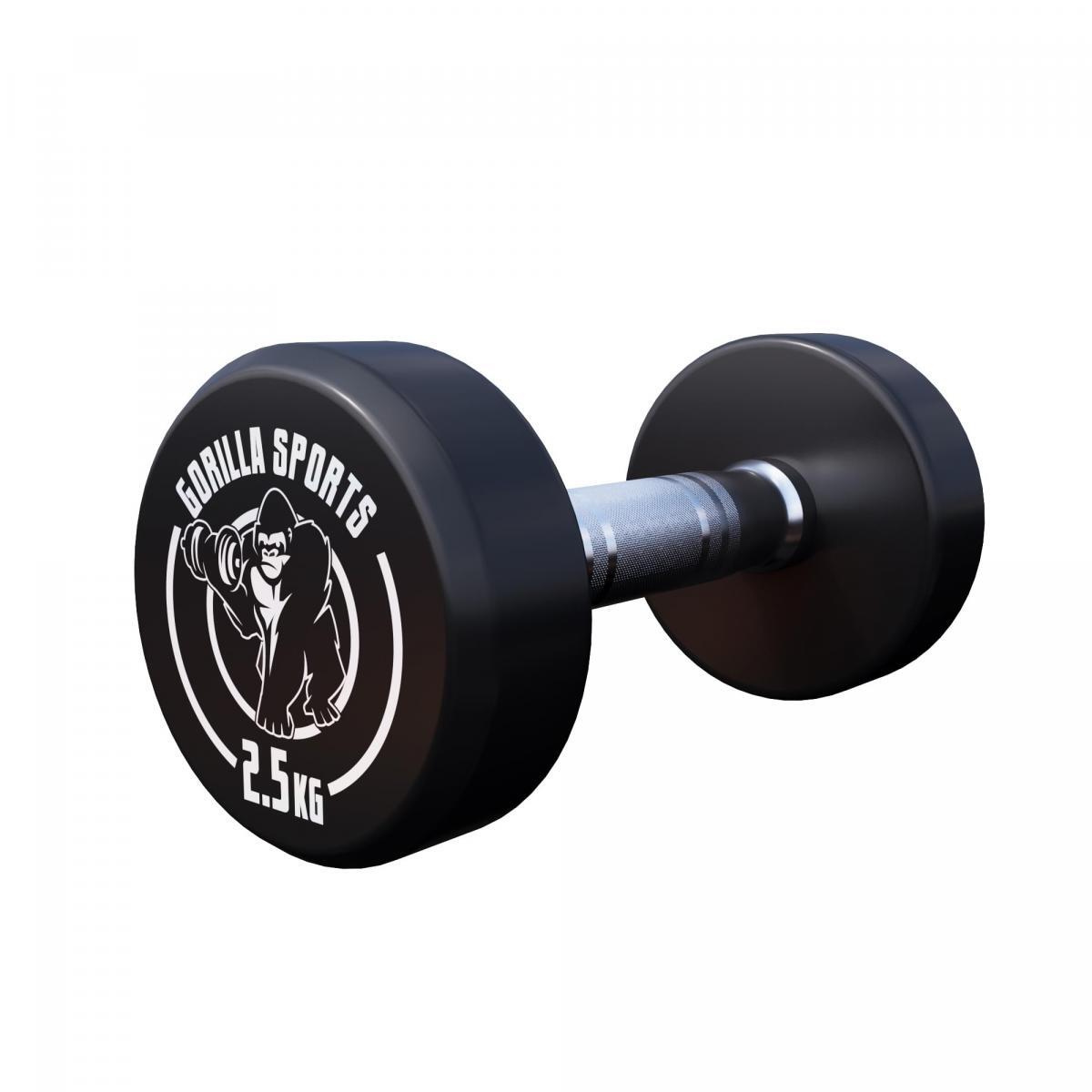 Zestaw hantli żeliwnych stałych Gorilla Sports 2x 2,5 kg 2/4