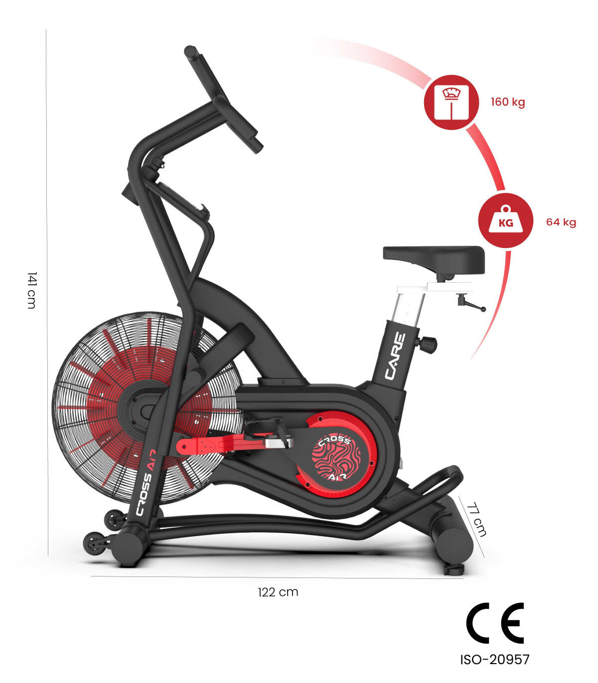 Vélo d'appartement Air Bike - CARE - CROSS-AIR - ergomètre 2/5