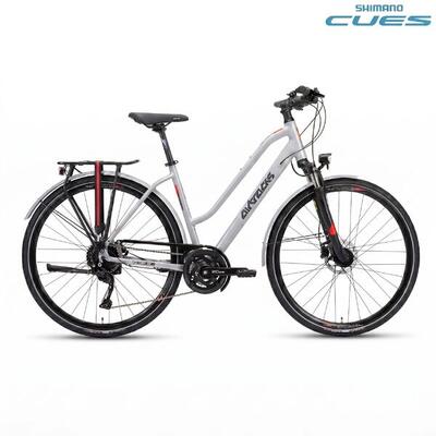 28" trekkingfiets voor dames tr.2845l 2 x 9 versnellingen shimano cues