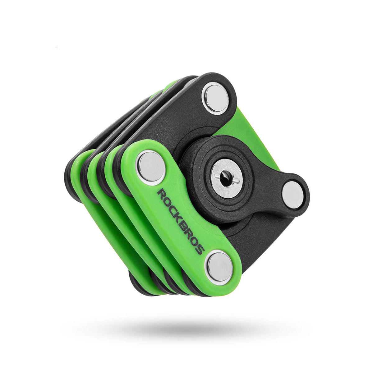 ROCKBROS Cube-Style Foldable Combination Chain Lock with Frame Mount