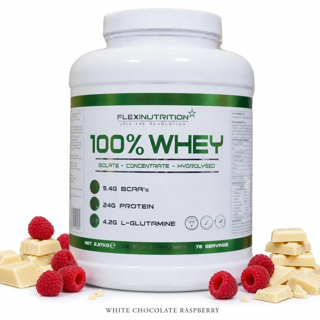 Flexi Nutrition 100% Whey Protein 2010g White Chocolate Raspberry