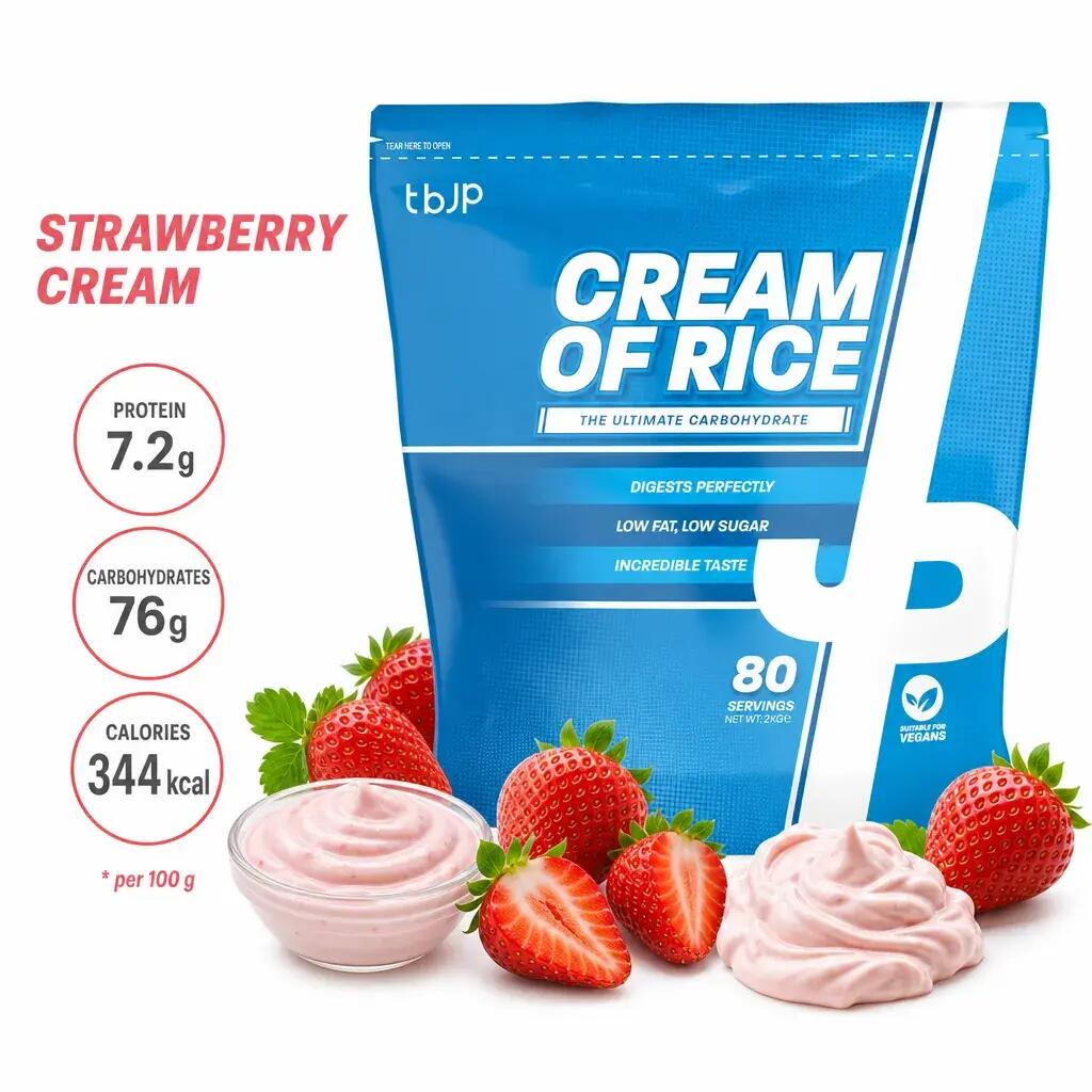 Trained by JP Nutrition Cream of Rice 2000g Strawberry & Cream