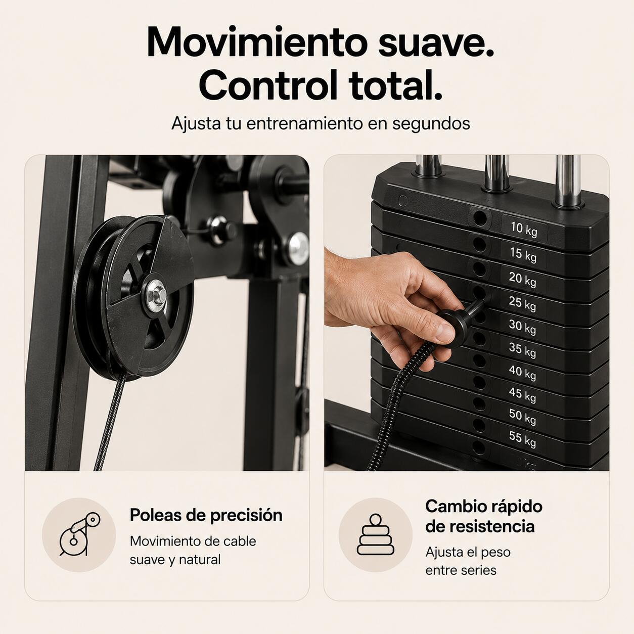 Station de Musculation Multifonction avec Poulies et Banc Ergonomique — Tirage 5/7