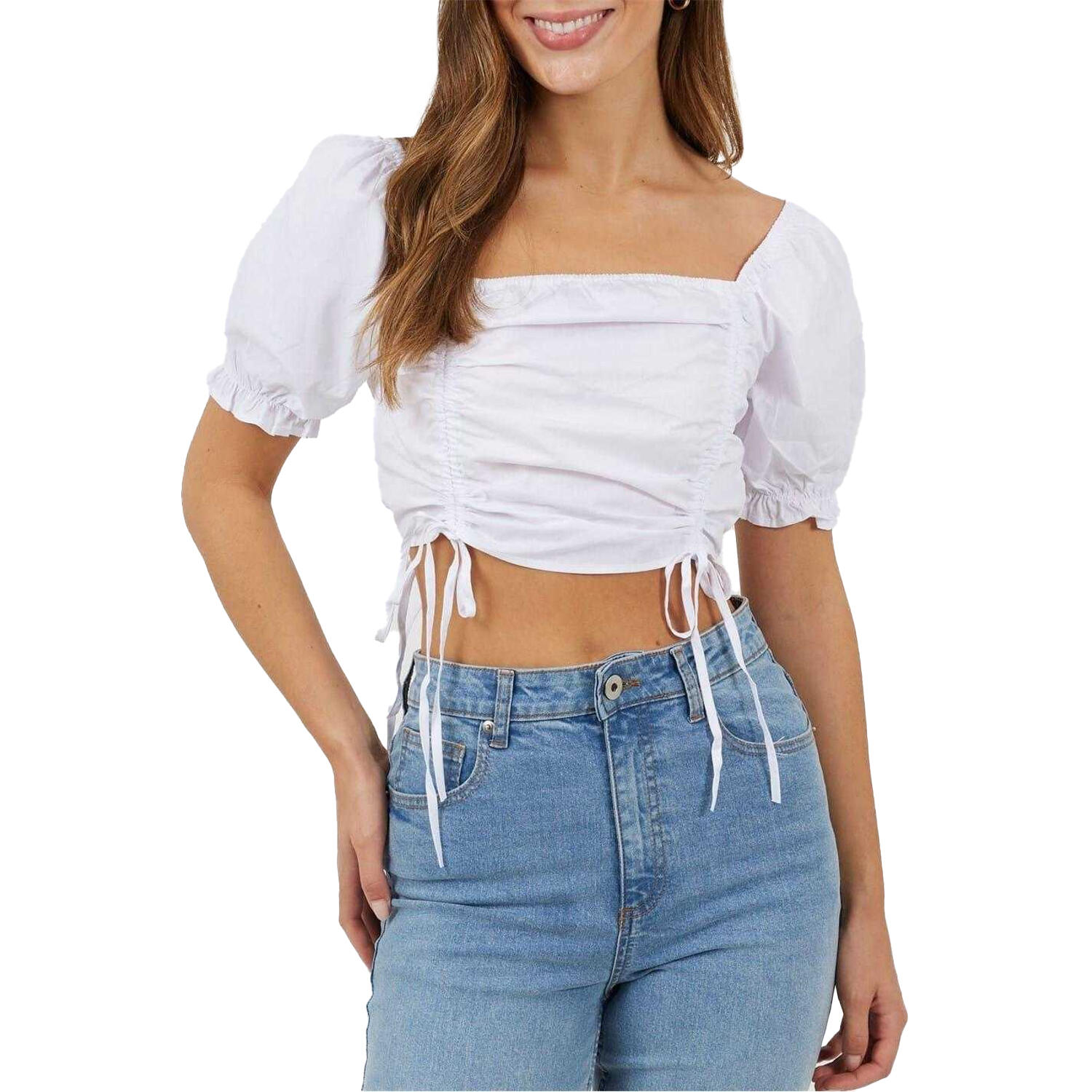 Brave Soul Womens/Ladies Puff Sleeve Crop Top