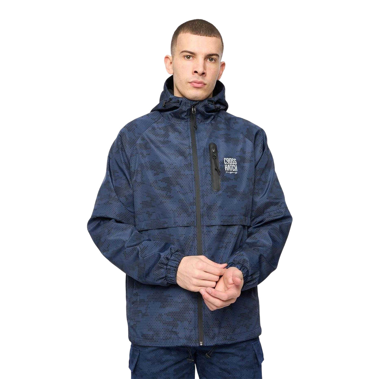 Crosshatch Mens Janscore All-Over Print Lightweight Hooded Jacket