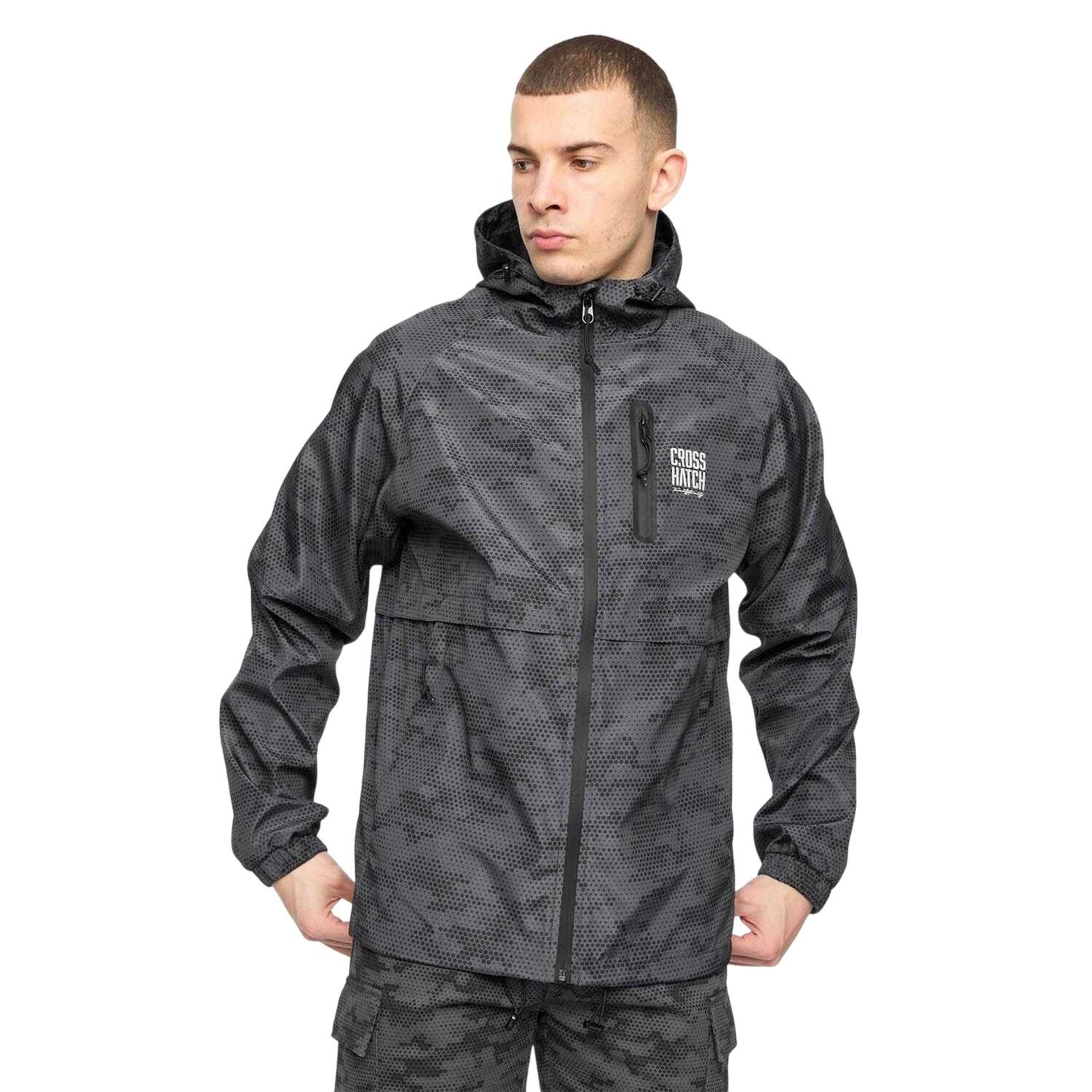 Crosshatch Mens Janscore All-Over Print Polyester Hooded Jacket