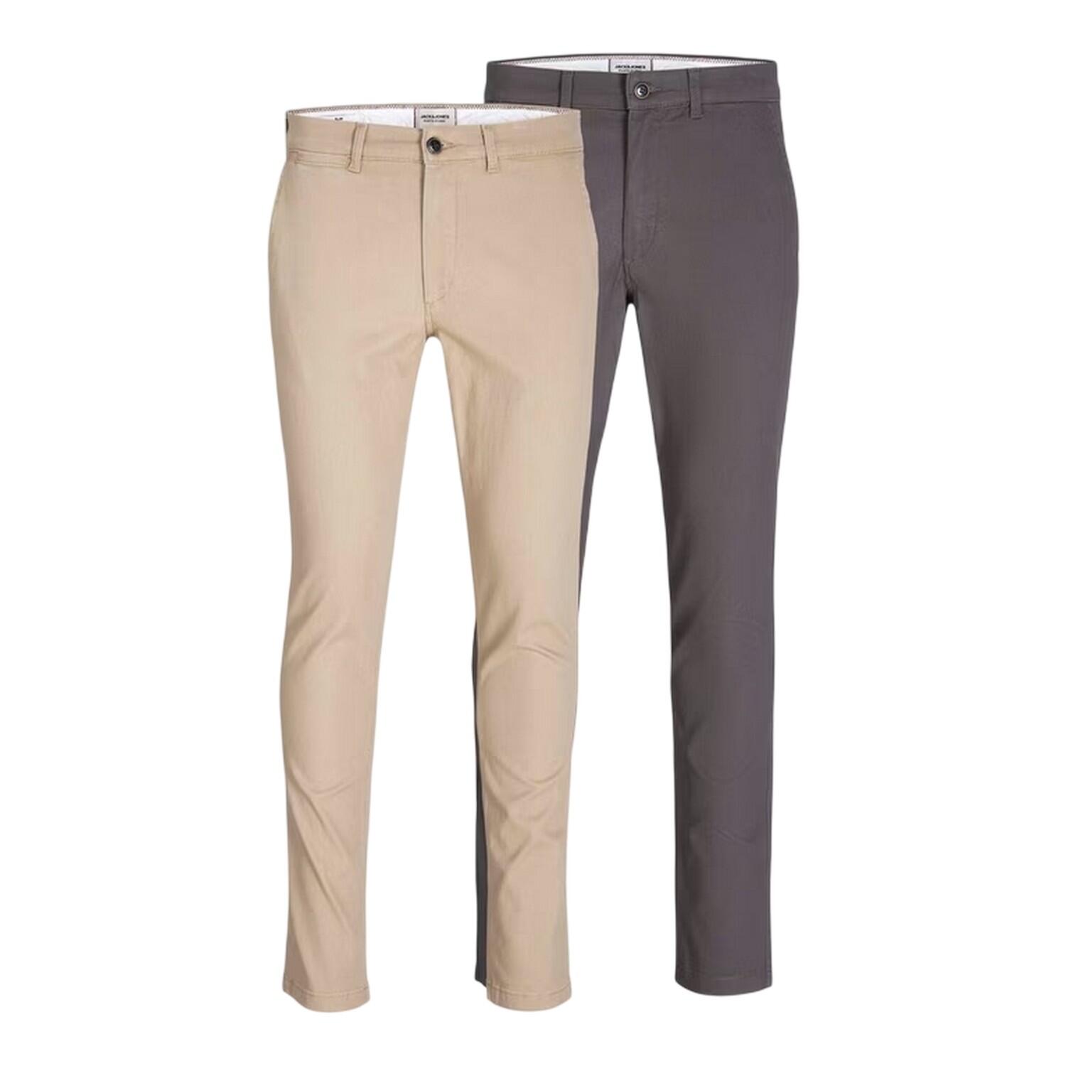 Jack And Jones Mens Marco Slim Chinos (Pack of 2)