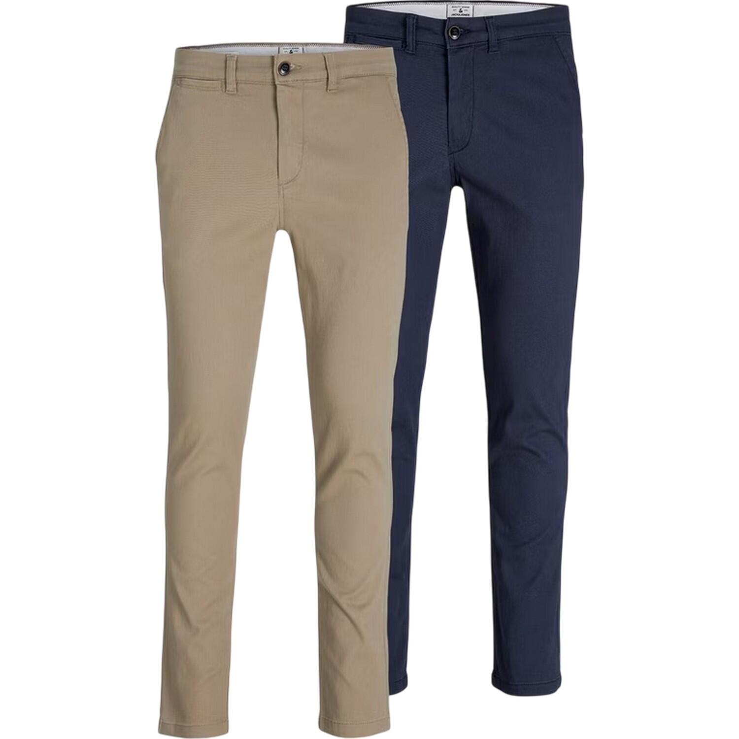 Jack And Jones Mens Marco Slim Chinos (Pack of 2)
