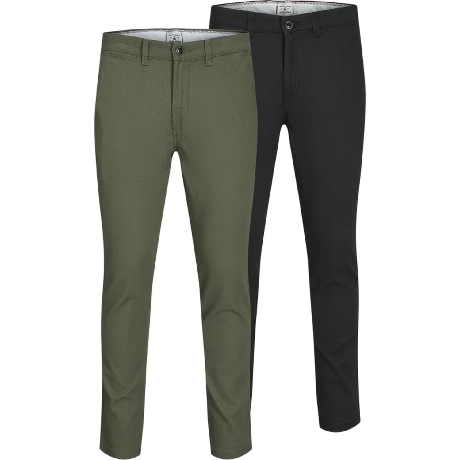 Jack And Jones Mens Marco Slim Chinos (Pack of 2)