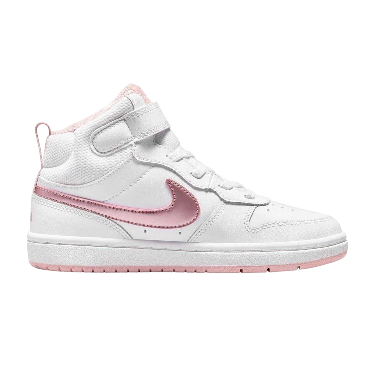 Nike Childrens/Kids Court Borough Swoosh Leather High Tops