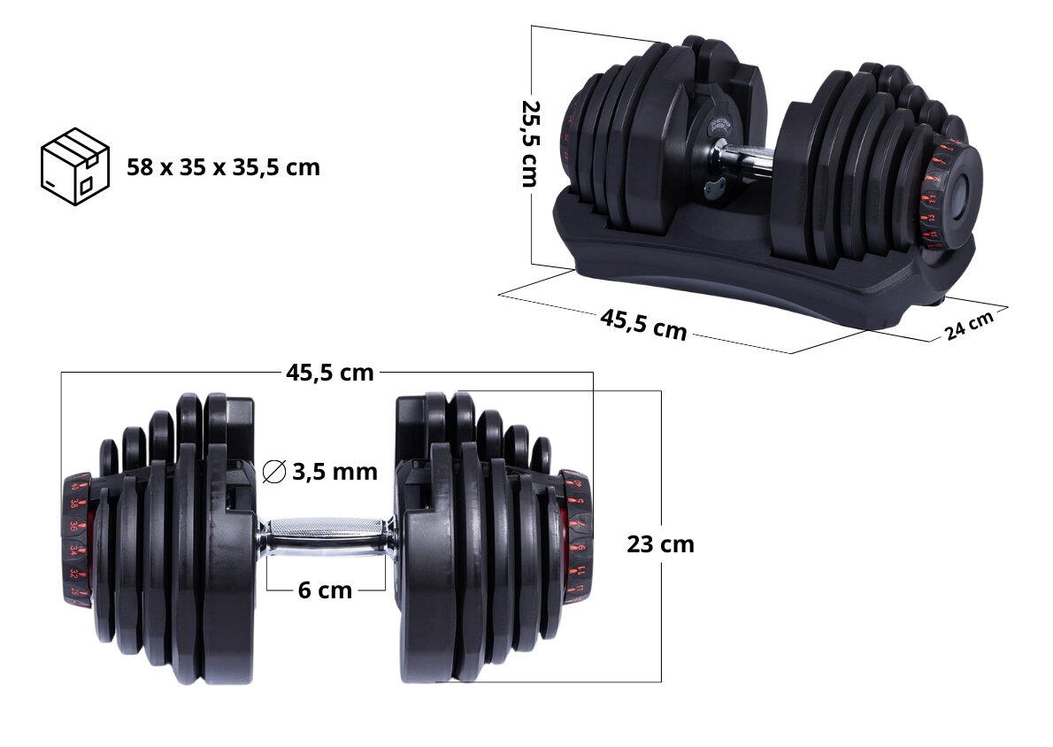 Nastavitelné činky Vario 5-40 kg 3/5