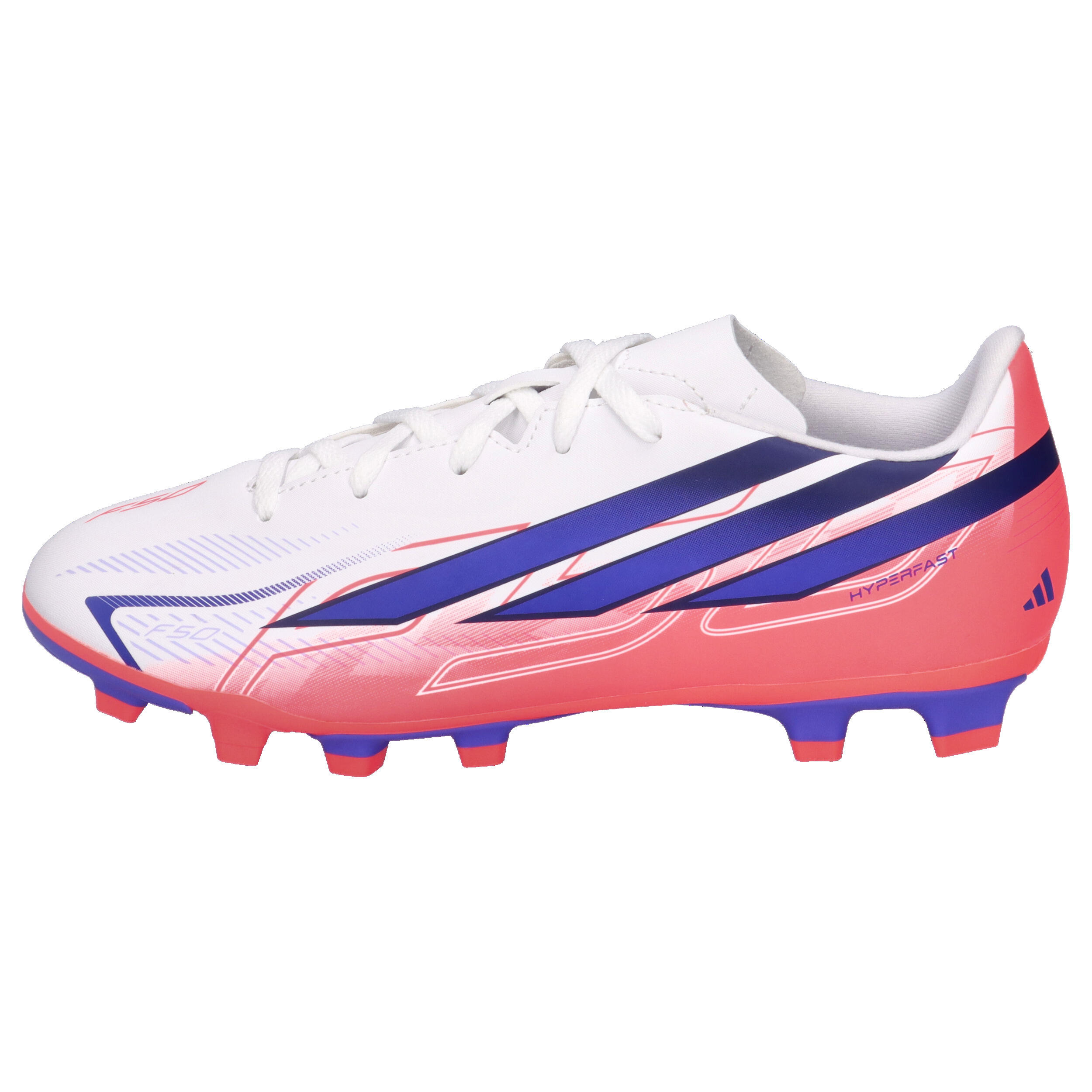 Junior Adidas F50 Hyperfast Club FG/MG Bianco e rosa 9/14