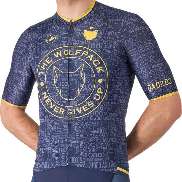 Castelli Wolfpack 1000 Victory Men's Short Sleeve Jersey Blue/Gold