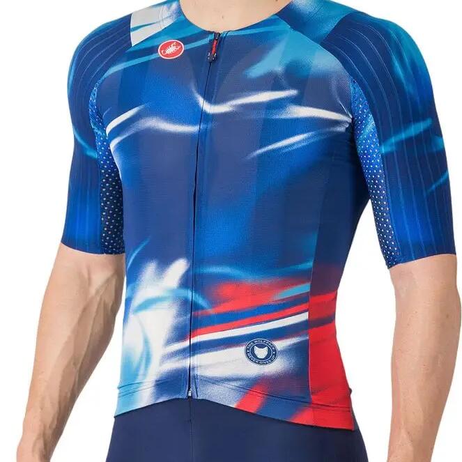 Castelli Wolfpack Rave 8S Men's Short Sleeve Jersey Blue/Red