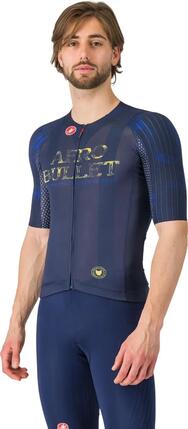 Maillot Manches Courtes Homme Castelli Remco Aero Bullet 8S Bleu/Or