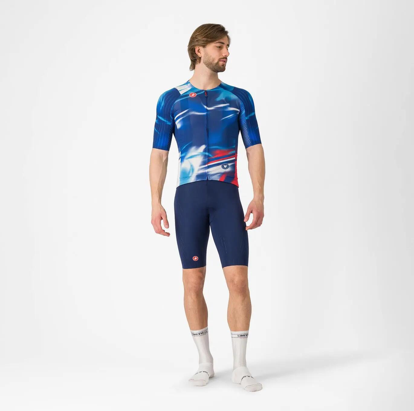 Maillot Manches Courtes Homme Castelli Wolfpack Rave 8S Bleu/Rouge 6/6