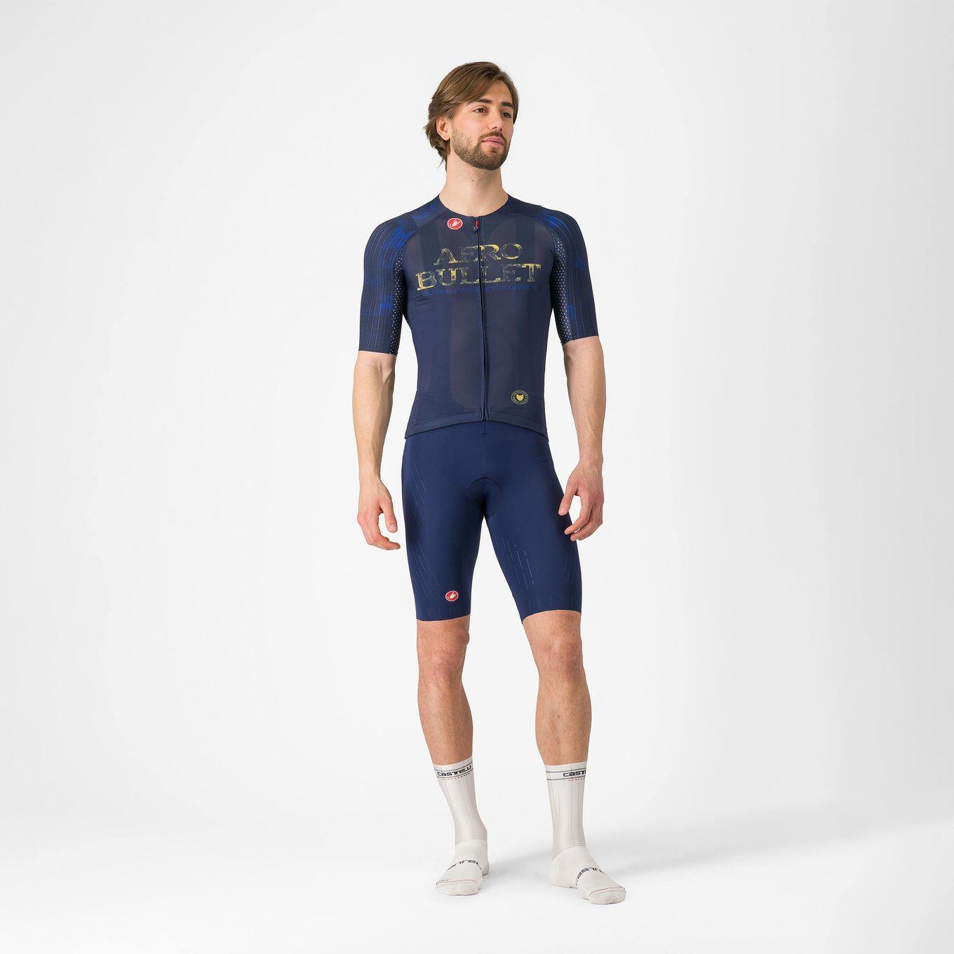 Maillot Manches Courtes Homme Castelli Remco Aero Bullet 8S Bleu/Or 6/6
