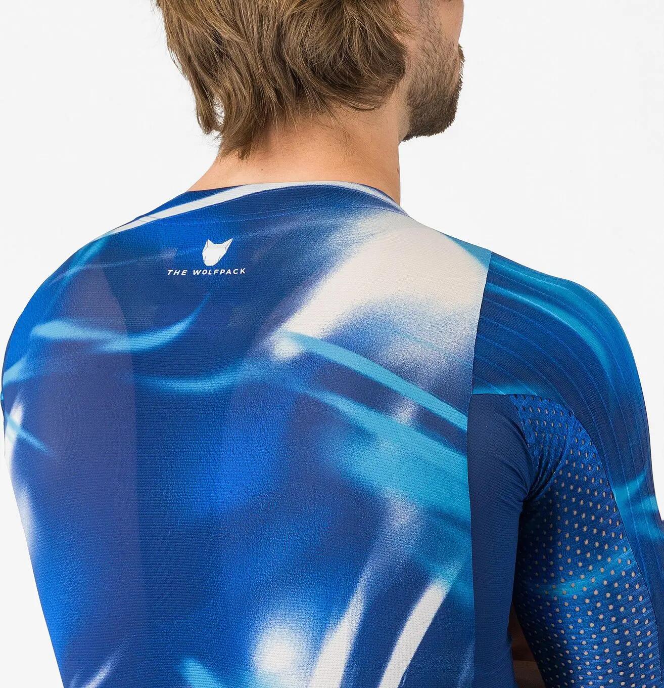 Maillot Manches Courtes Homme Castelli Wolfpack Rave 8S Bleu/Rouge 5/6