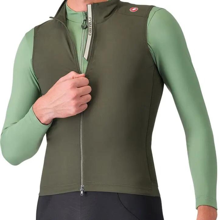 Castelli Men's Espresso Green Windbreaker Vest