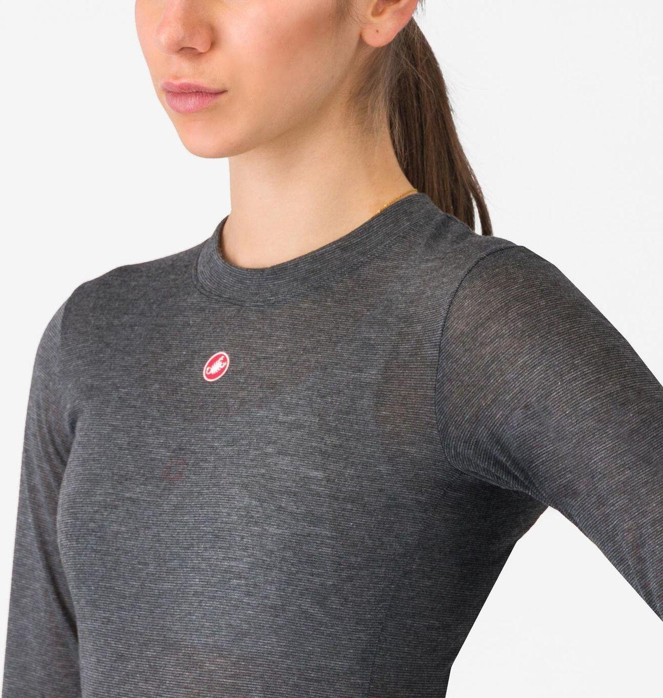 Castelli Medio Grijs Dames Lange Mouw Onder Trui 3/5