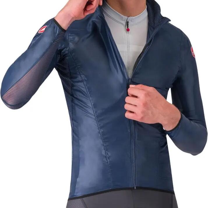 Windbreaker Jacket Men Castelli Aria Shell Blue