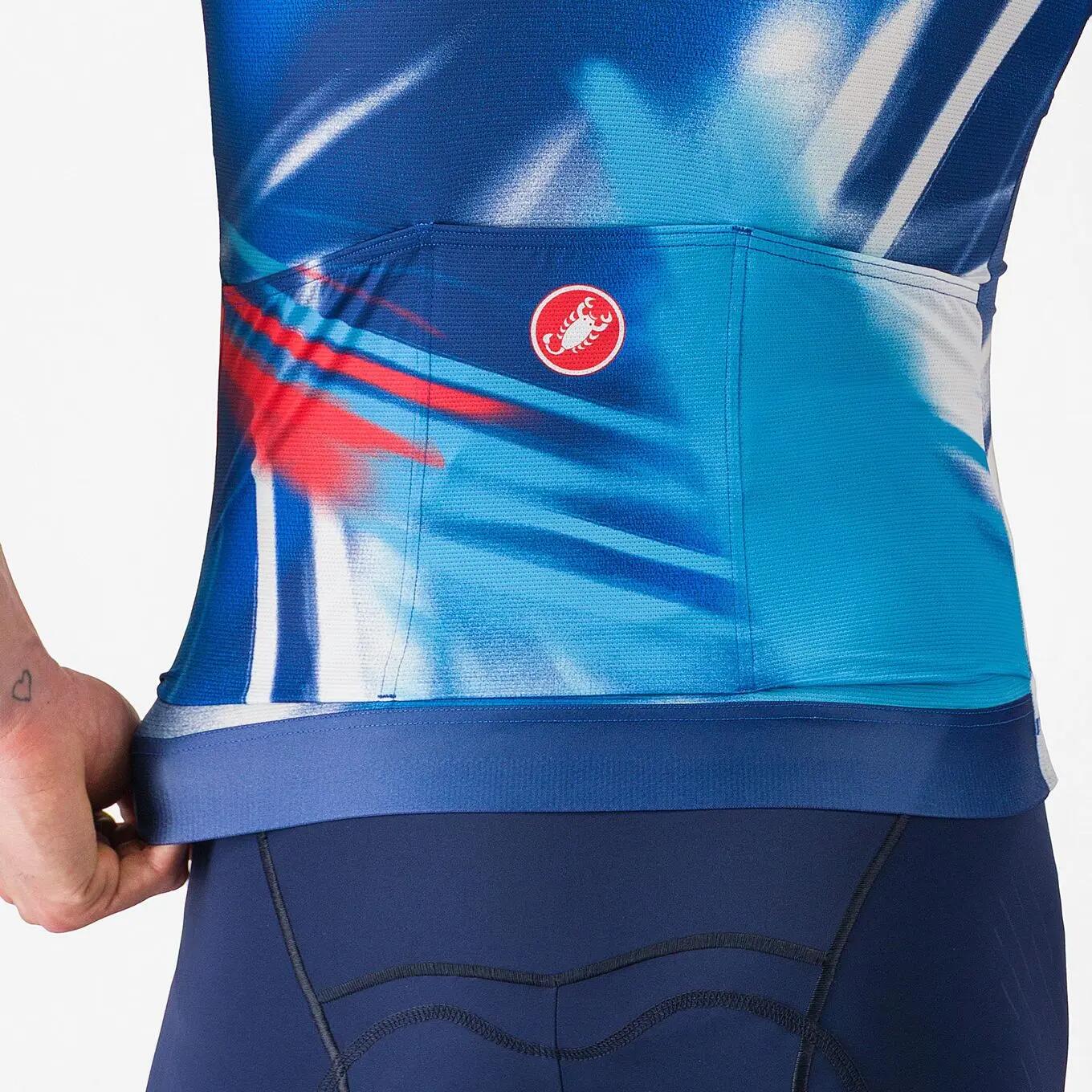 Maillot Manches Courtes Homme Castelli Wolfpack Rave 8S Bleu/Rouge 4/6