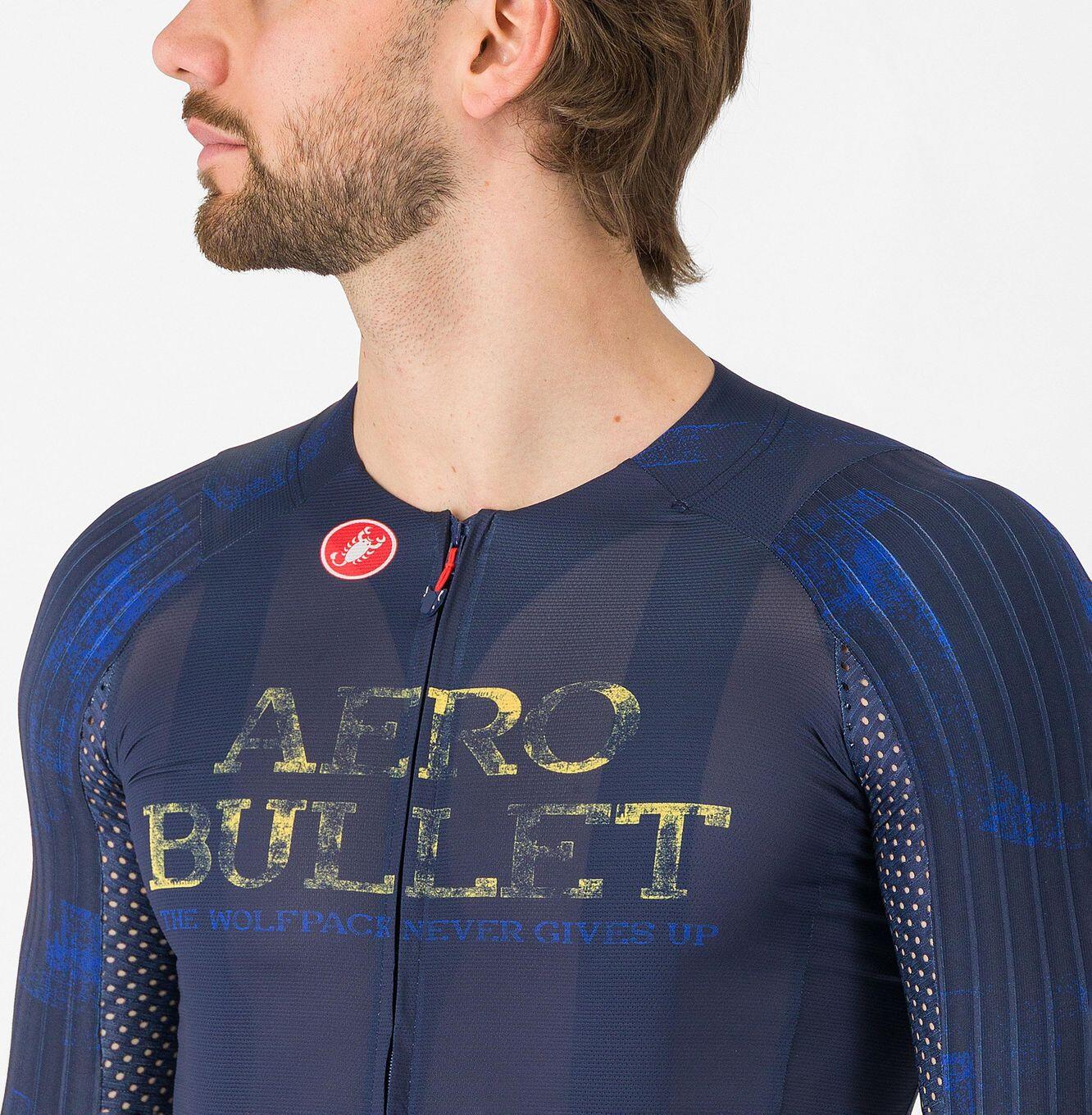 Maillot Manches Courtes Homme Castelli Remco Aero Bullet 8S Bleu/Or 3/6