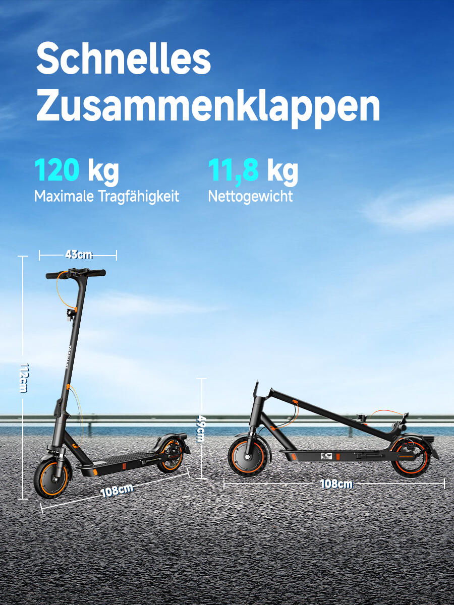 Elektrická koloběžka TODIMART T6 – Skládací elektrická koloběžka 8,5" 7/9