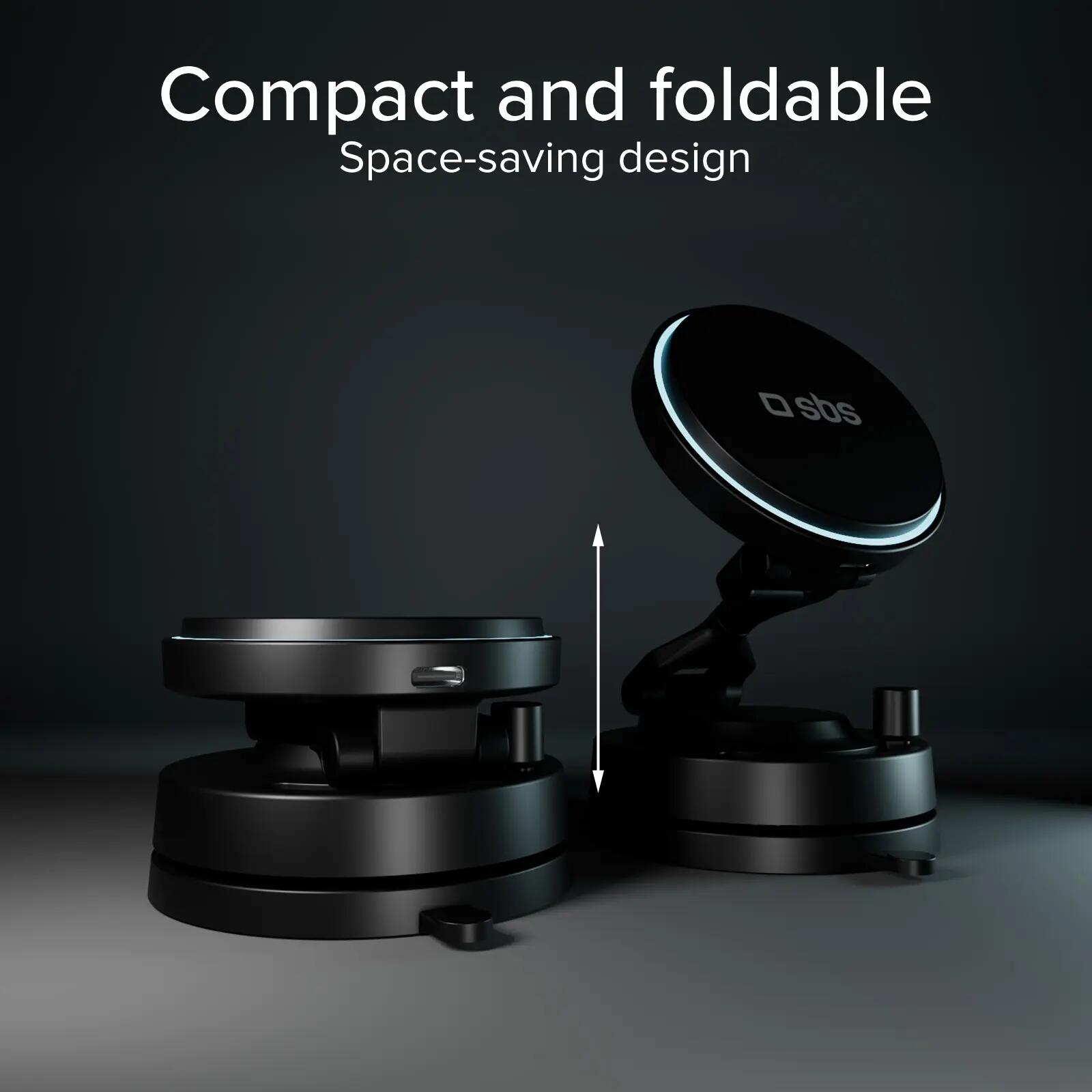 Supporto auto magnetico wireless 15W con ventosa e rotazione 360° 6/7