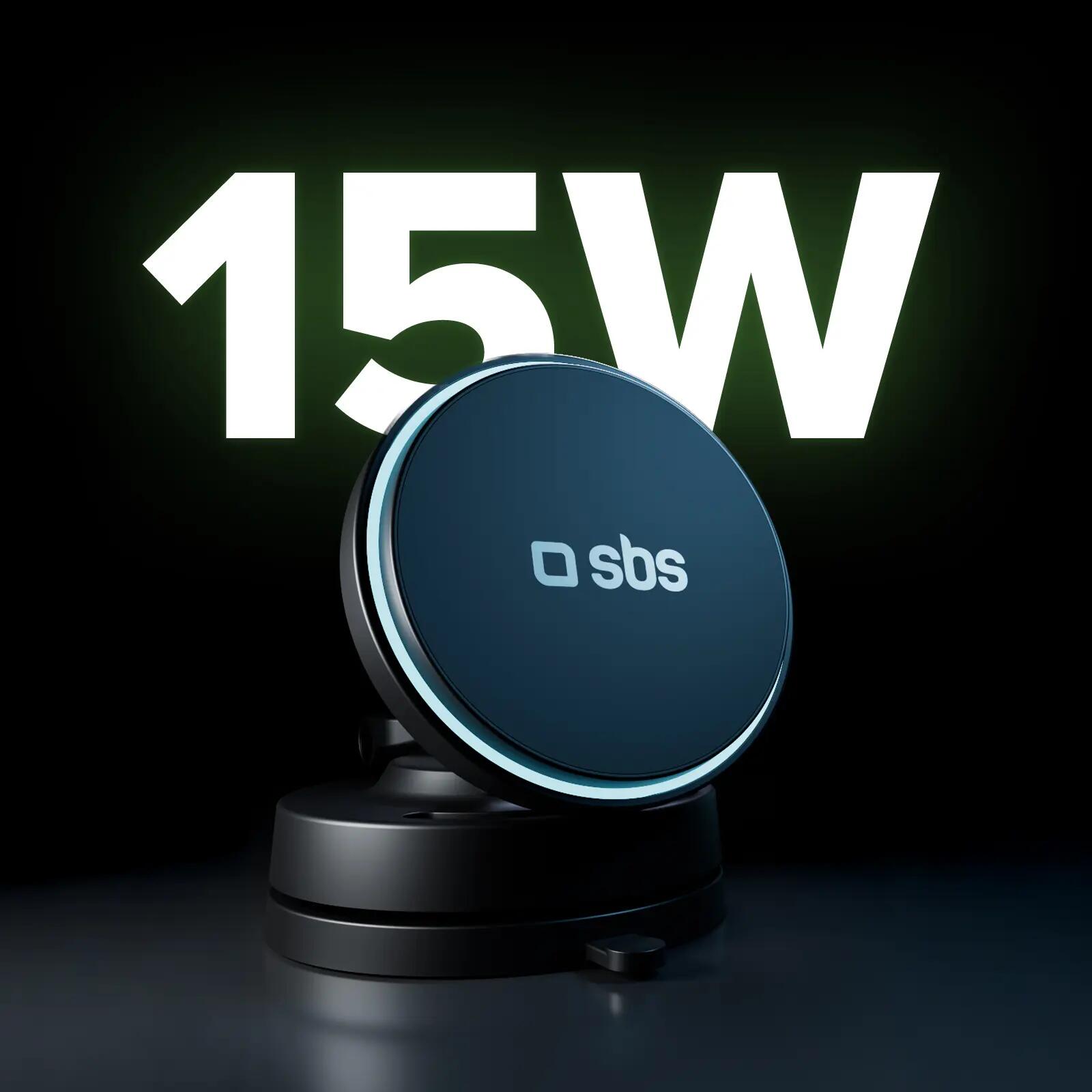 Supporto auto magnetico wireless 15W con ventosa e rotazione 360° 2/7
