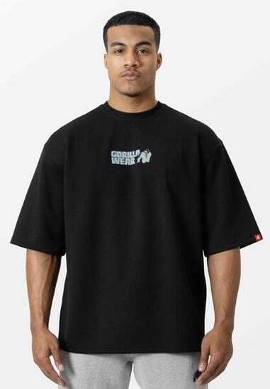 Idaho Oversized Waffle T-Shirt - Zwart