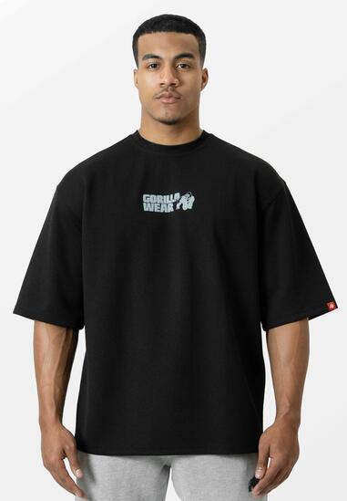 Idaho Oversized Waffle T-Shirt - Zwart