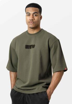 Idaho oversized waffle t-shirt - legergroen