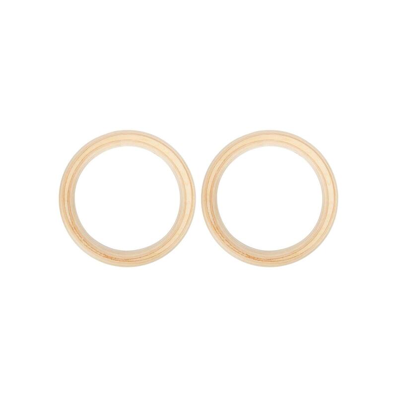 INELE PENTRU GIMNASTICA DIN LEMN, CURELE INCLUSE VIRTUFIT WOODEN GYM RINGS
