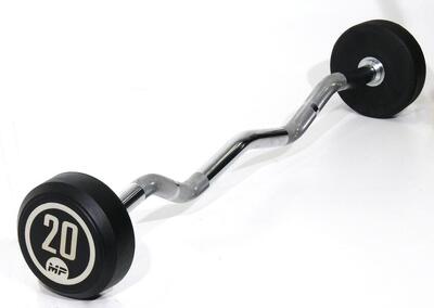 Barra Curl Fissa in Gomma - 20 kg