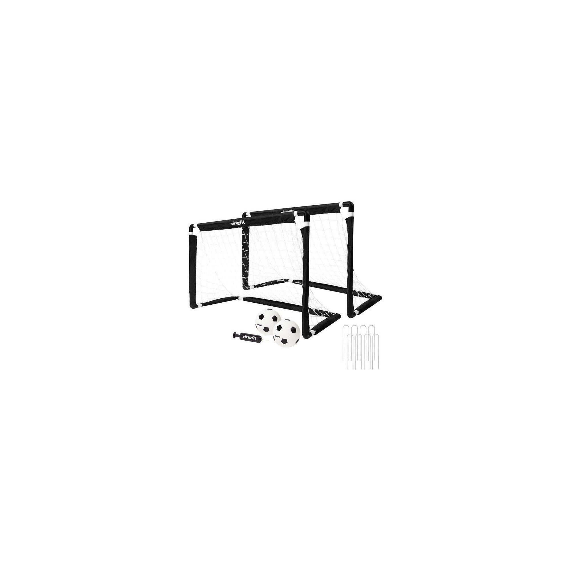 Set poarta fotbal pop-up VirtuFit 92 x 64 cm, cu doua Mingi si Pompa