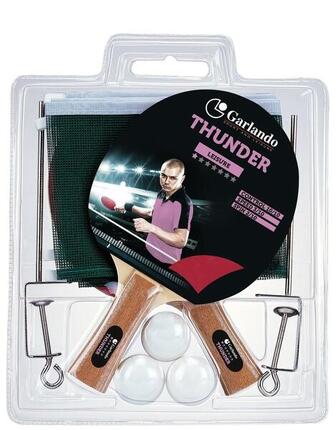 Thunder Plus Tafeltennis Set - 2 Bats en 3 Pingpongballen - Net en Palen