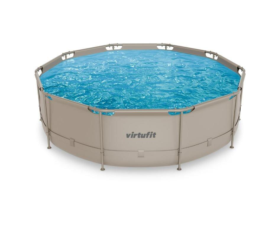 Piscina - Rotonda - Ø366 x 100 cm - Beige - Inclusa Pompa di Filtro 6/7
