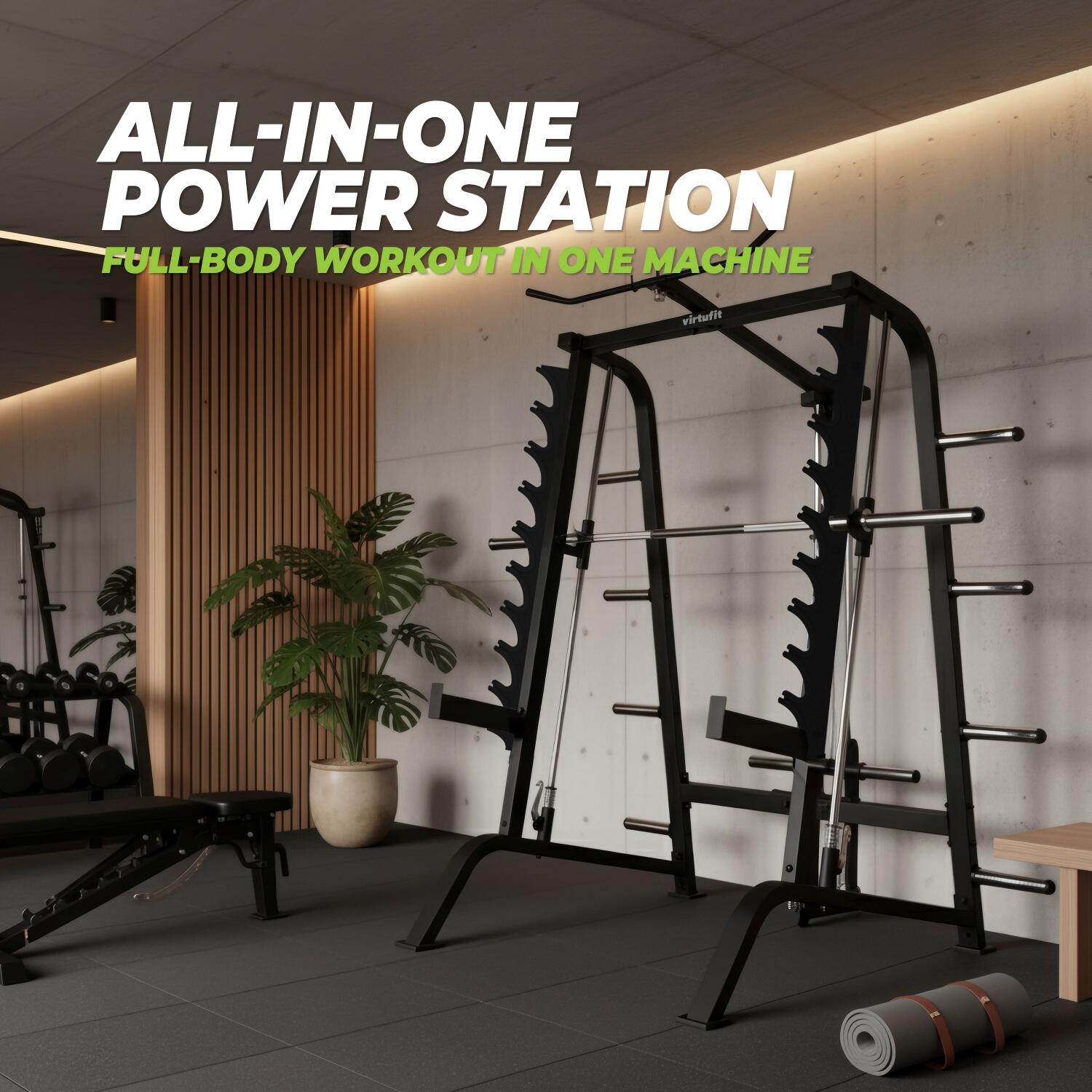 SM100 Smith Machine - Home Gym - Inclusief Pulley Station 2/7
