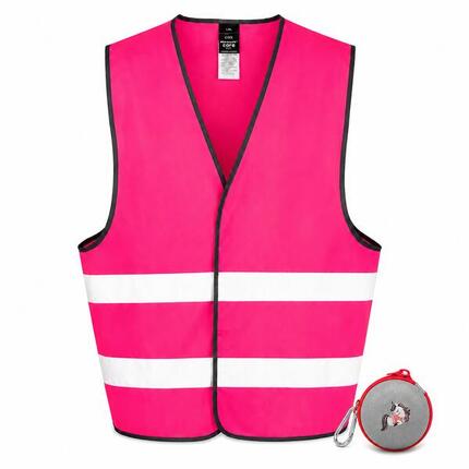 METEOR Porte-clef réfléchissant avec gilet fluo - Enfant - Rose