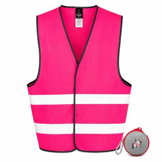 METEOR Porte-clef réfléchissant avec gilet fluo - Enfant - Rose