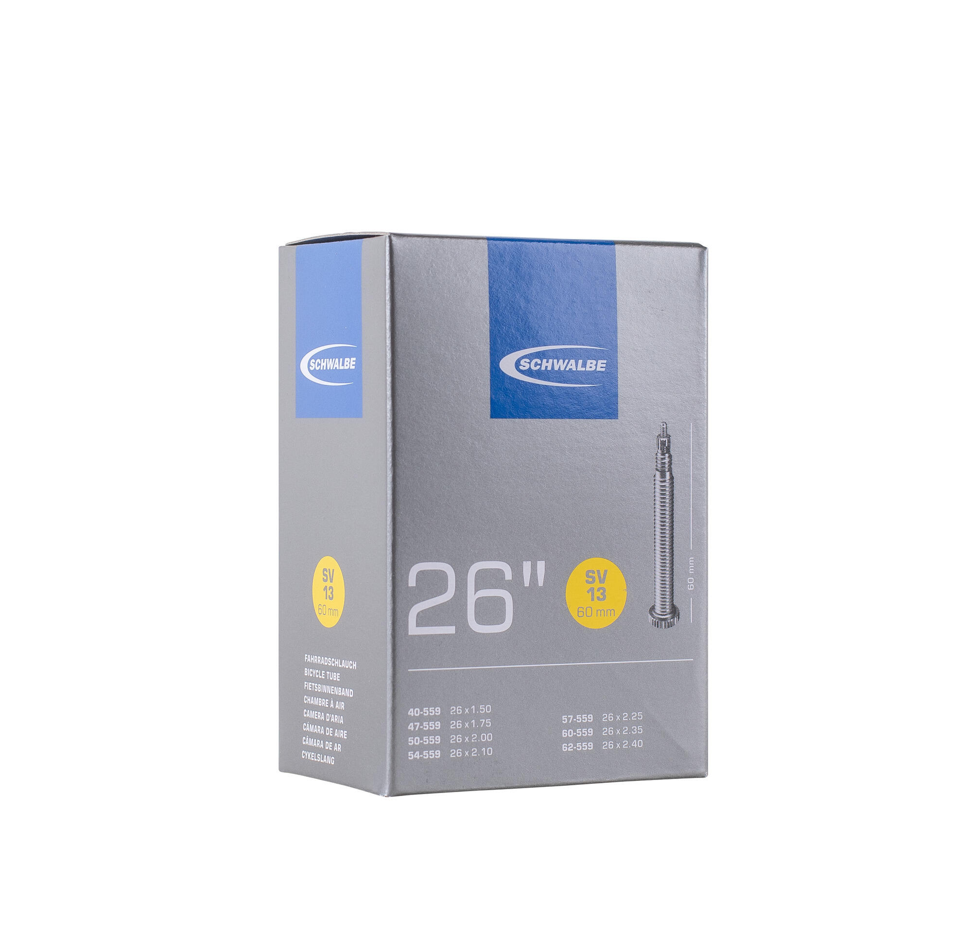 Schwalbe Schlauch SV 13 lang 26x1.50-2.50" 40/62-559 SV60mm 3/7