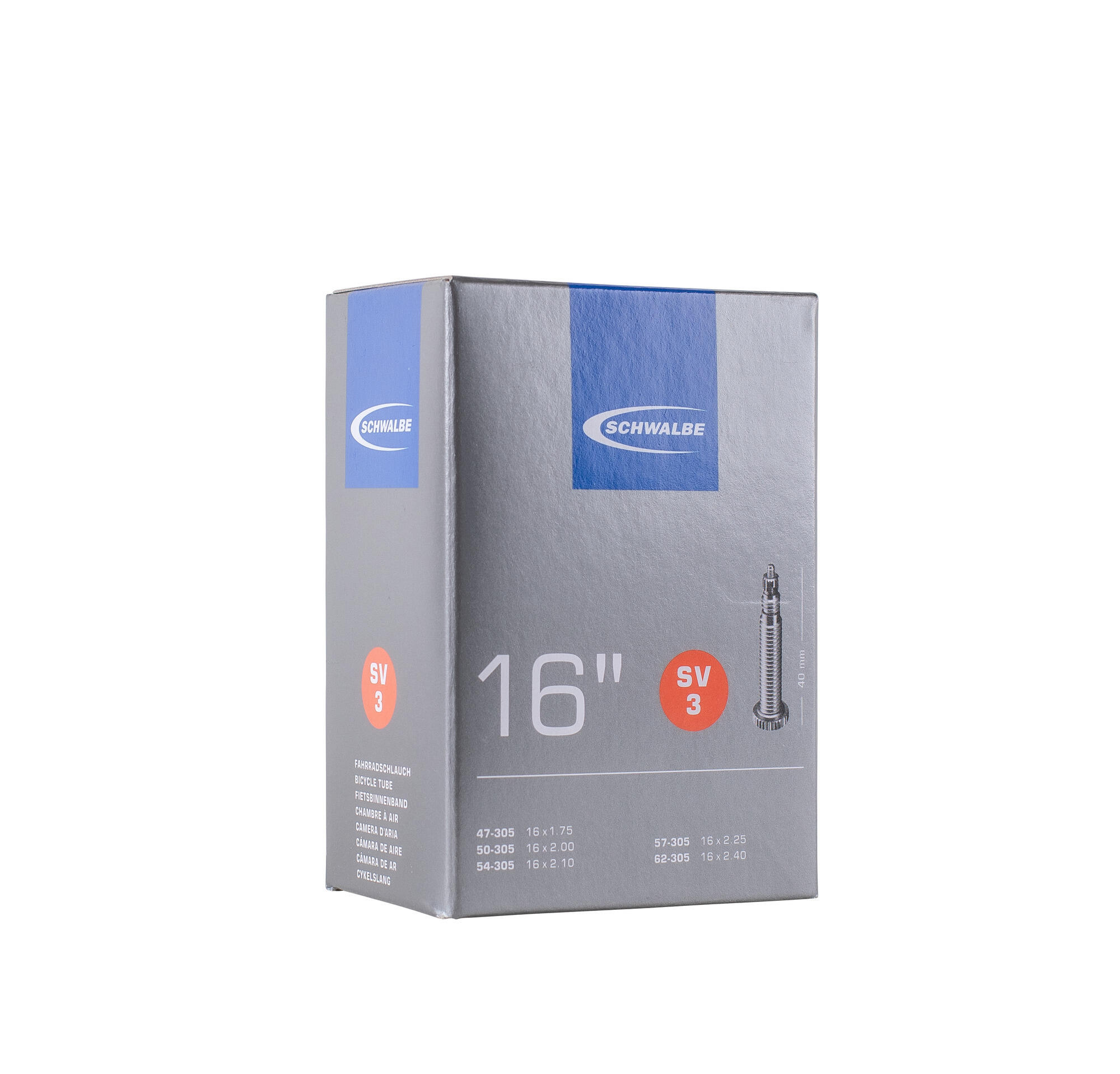 Schwalbe SV3 16 '' Presta 40 mm binnenband 5/7