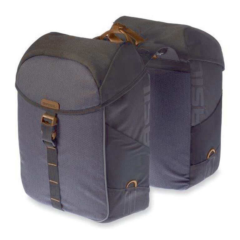 BASIL Doppelpacktasche Miles dunkelgrau | Für MIK System 6/7