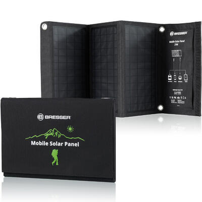 Caricabatterie solare portatile 21 watt con alimentazione USB e CC