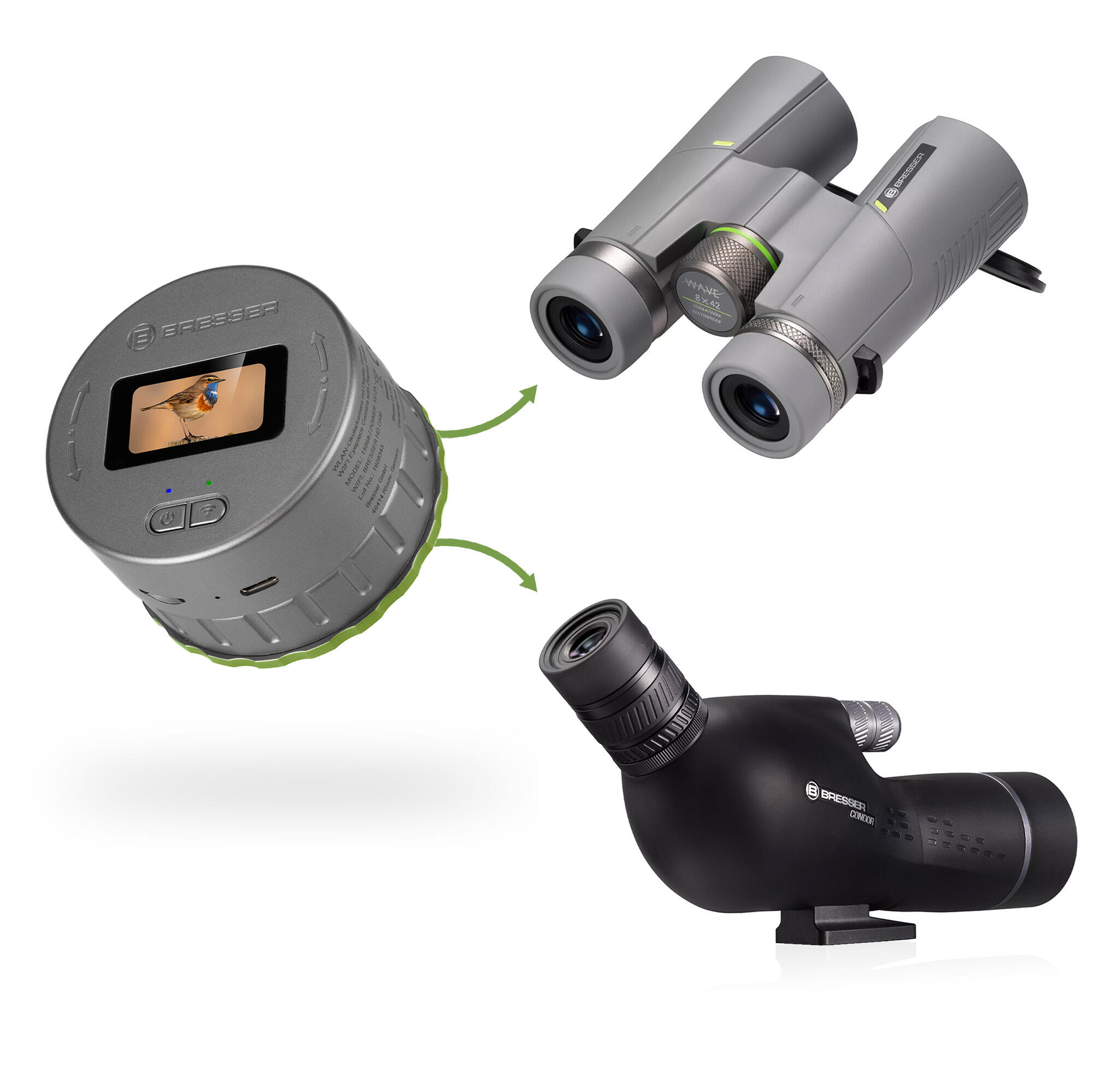 CÁMARA WIFI DE VIDEOS Y FOTOS 2K PARA PRISMÁTICOS Y TELESCOPIOS BRESSER 2/7