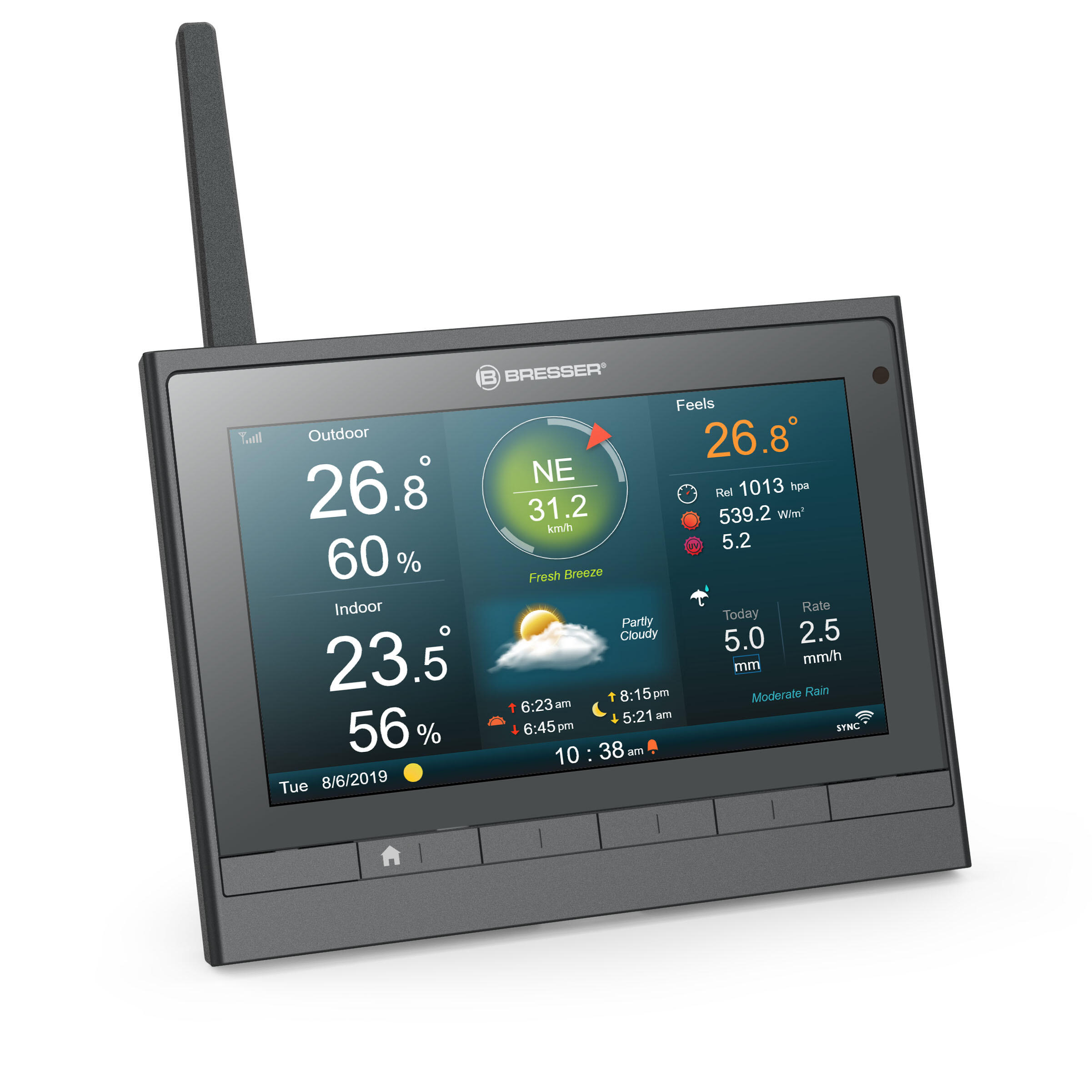 Station météo connectée 7-en-1 WiFi HD professionnelle avec différents modes d' 5/7