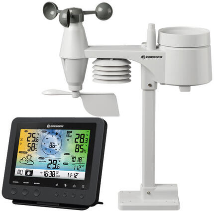 Station météo connectée couleur WiFi avec capteur extérieur 5-en-1